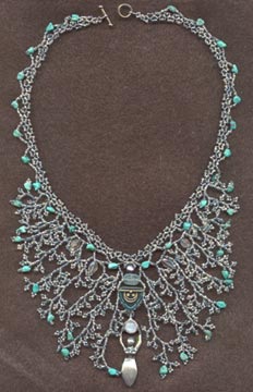 Turquoise Goddess Frost beaded necklace